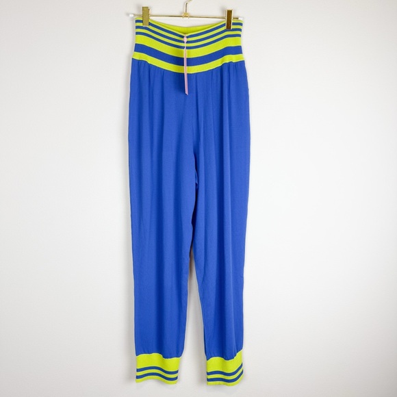 NWT Victor Glemaud Turkish Sea Joggers Blue Green Size Medium - Picture 1 of 12